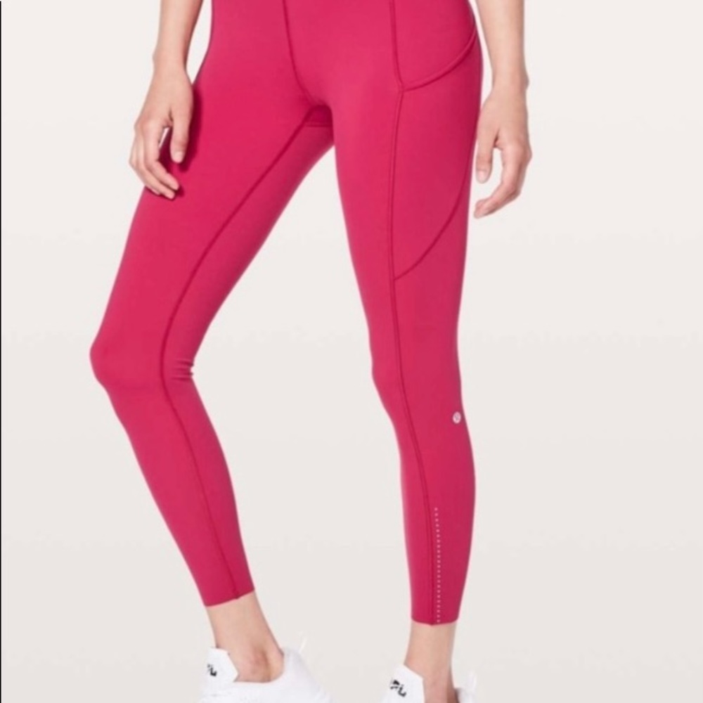 Lululemon fast and free ruby red leggings size 4